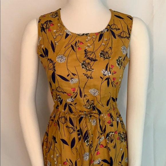 🎉🥳HP🥳🎉Golden Floral Drawstring Tank Dress - Picture 2 of 7